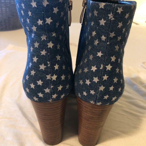 Star-Patterned Denim Ankle Boots - Picture 4 of 6